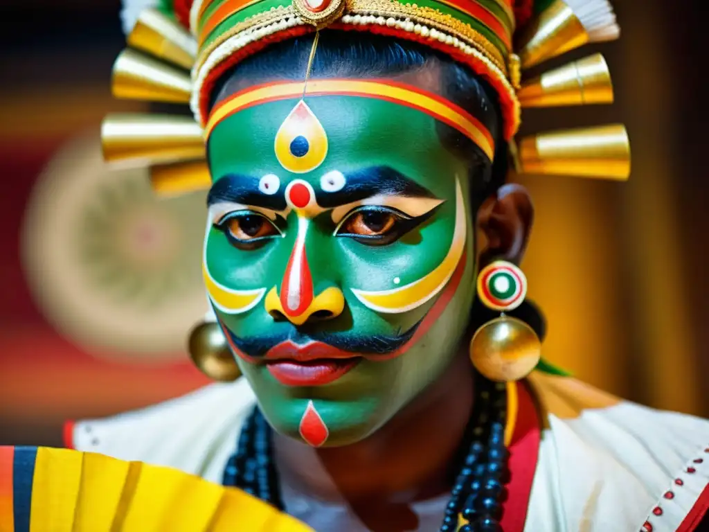 Un intenso performance de Kathakali que destaca el rol del chenda indio en la danza