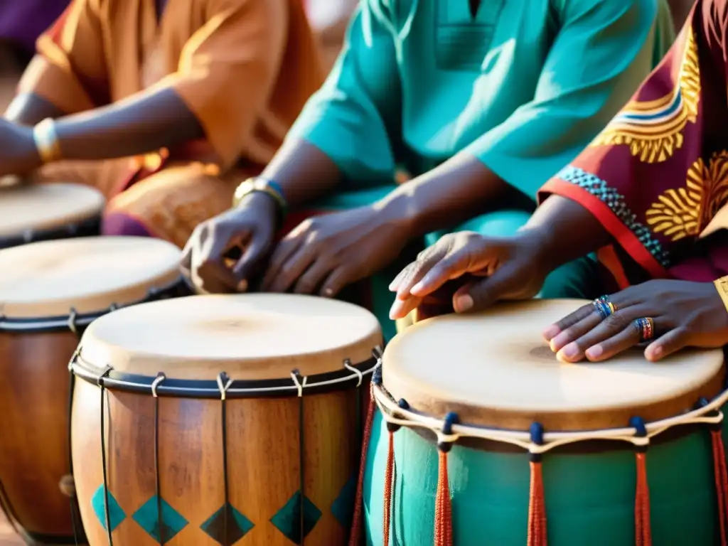 Intenso ritual de tambores Yoruba, con vibrantes atuendos y profundo significado cultural