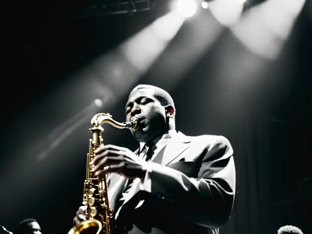 El legendario saxofonista John Coltrane en un apasionado concierto de jazz