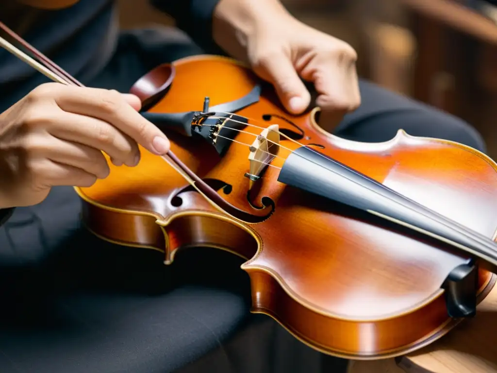 Un luthier experto restaura con cuidado un violín centenario, destacando la ética en la restauración de instrumentos musicales