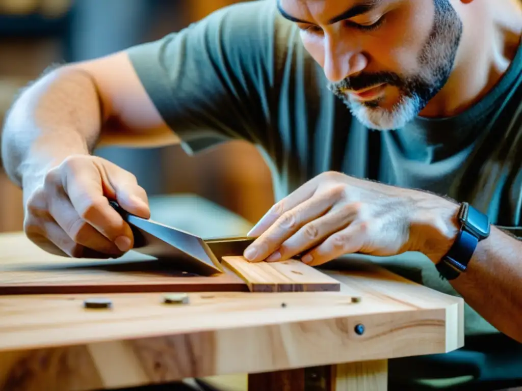 Un luthier experto da forma a una guitarra con materiales sostenibles