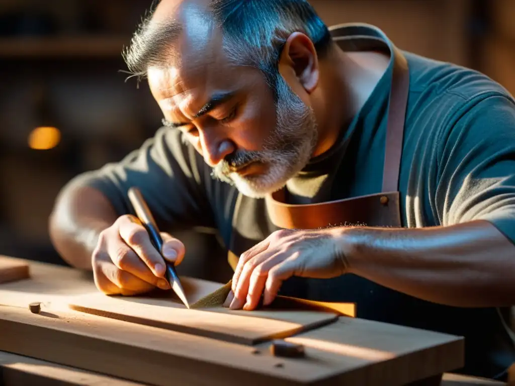 Un luthier experto da vida al harpejji en su taller, entre partículas de polvo y madera