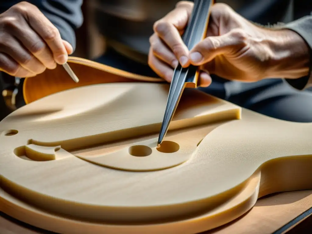 Un luthier trabaja con materiales innovadores para crear un violín, resaltando la tradición y la innovación en la lutería