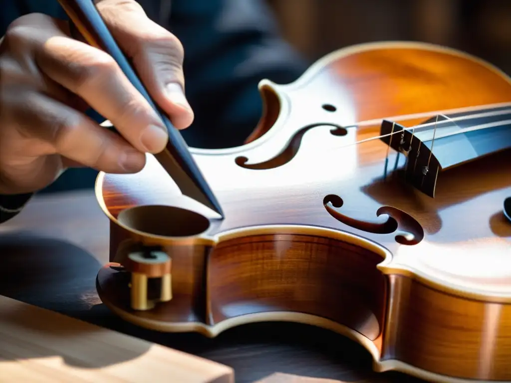 Las manos del maestro luthier esculpen con precisión las curvas de un violín, destacando la evolución del oficio de luthería