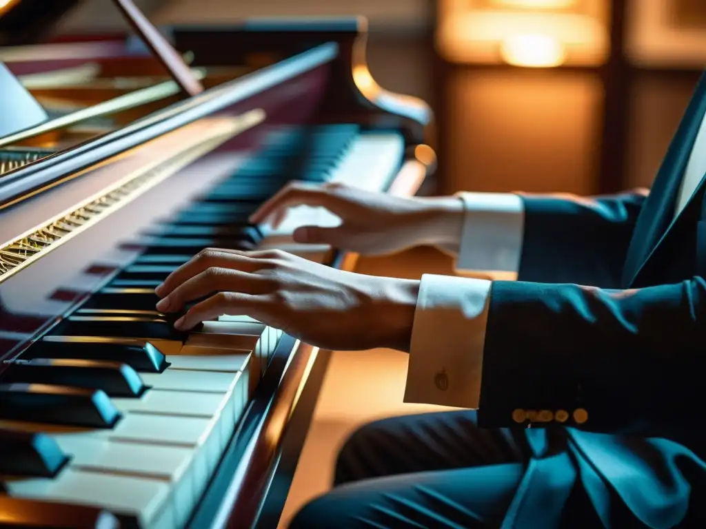 Manos de pianista interpretando con pasión, detalle y destreza