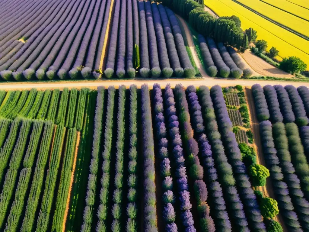 Un mar de lavanda púrpura en el Festival de la Lavanda Provenza, con pueblos y campos floridos bajo el cálido sol