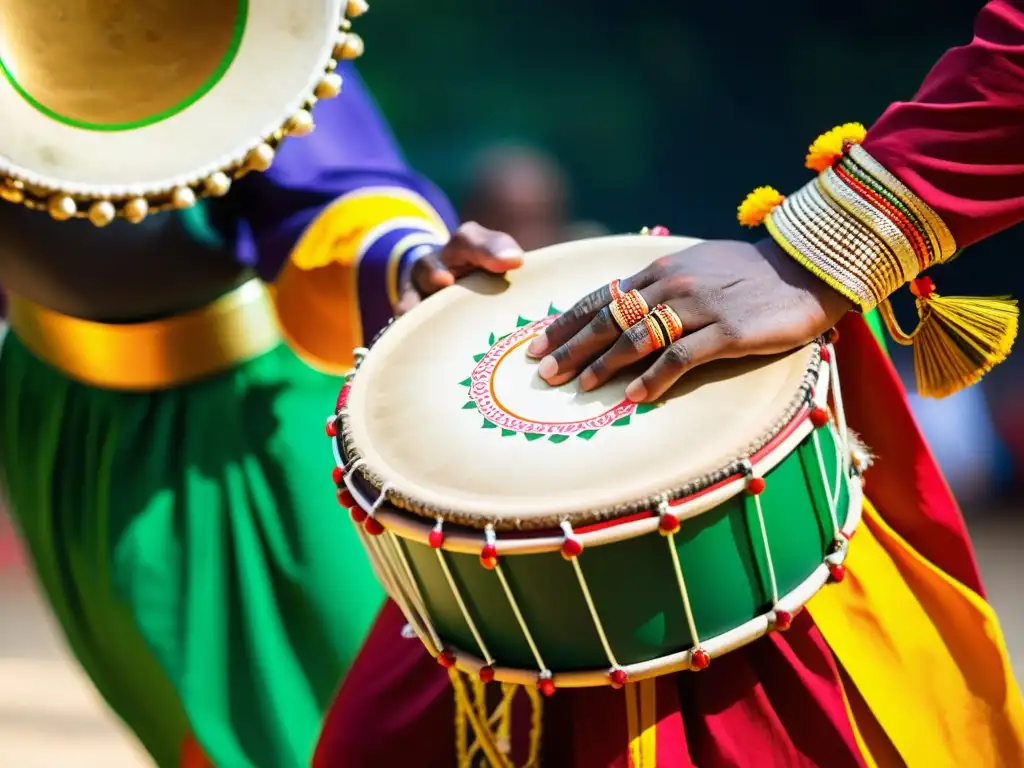 Un momento vibrante de Kathakali: el rol del chenda indio en la tradición, arte y pasión