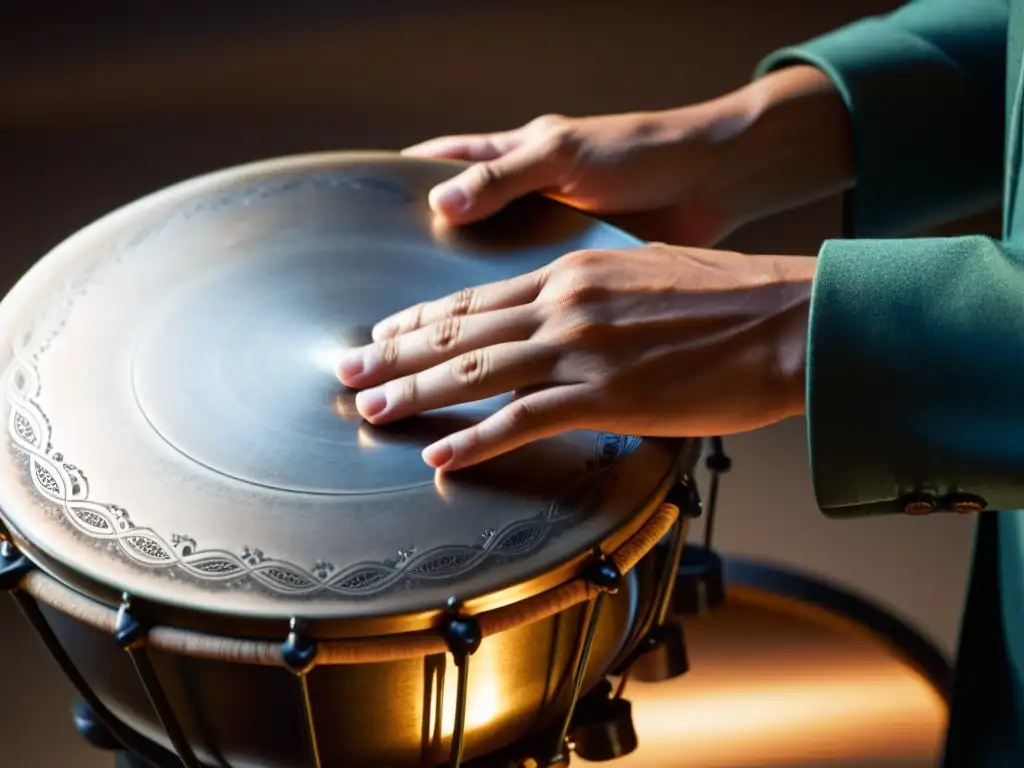 Un músico toca el Hang Drum al aire libre, creando una melodía serena y meditativa