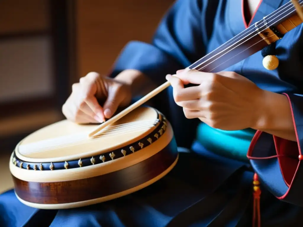 Un músico apasionado fusiona el shamisen con rock, tocando con precisión y emoción