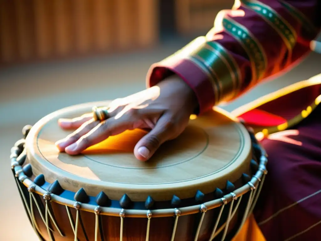 Un músico apasionado toca la tabla india, destacando las técnicas milenarias de percusión