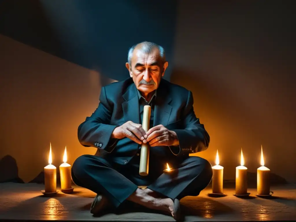 Un músico azerbaiyano mayor preserva la tradición del tar en un ambiente cálido y lleno de historia