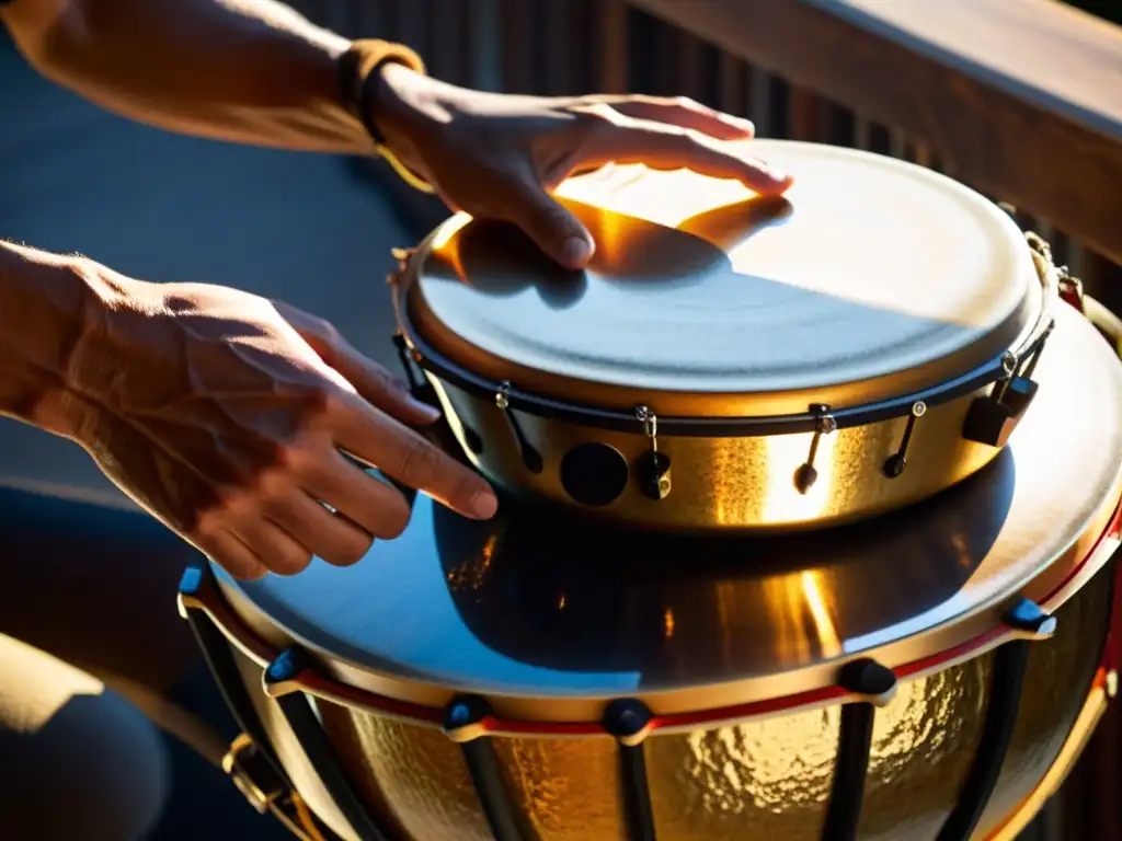 Un músico toca con destreza el Hang Drum, creando una melodía envolvente