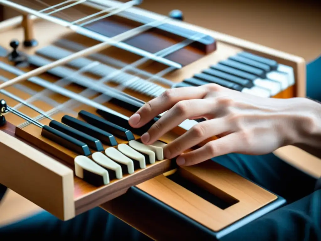 Un músico toca con destreza el teclado expresivo Continuum, mostrando la conexión íntima entre intérprete e instrumento