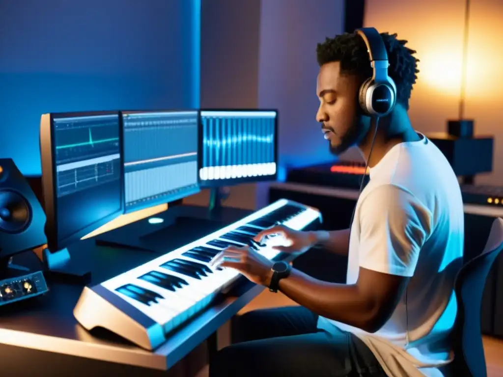 Un músico ajusta la ergonomía en instrumentos digitales musicales para lograr comodidad y rendimiento óptimos