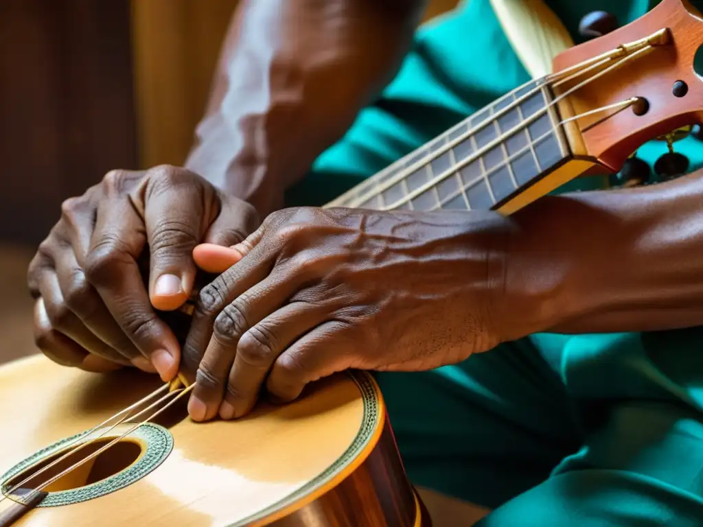 Un músico experto toca con destreza el Tres Cubano, destacando su historia y sonoridad única