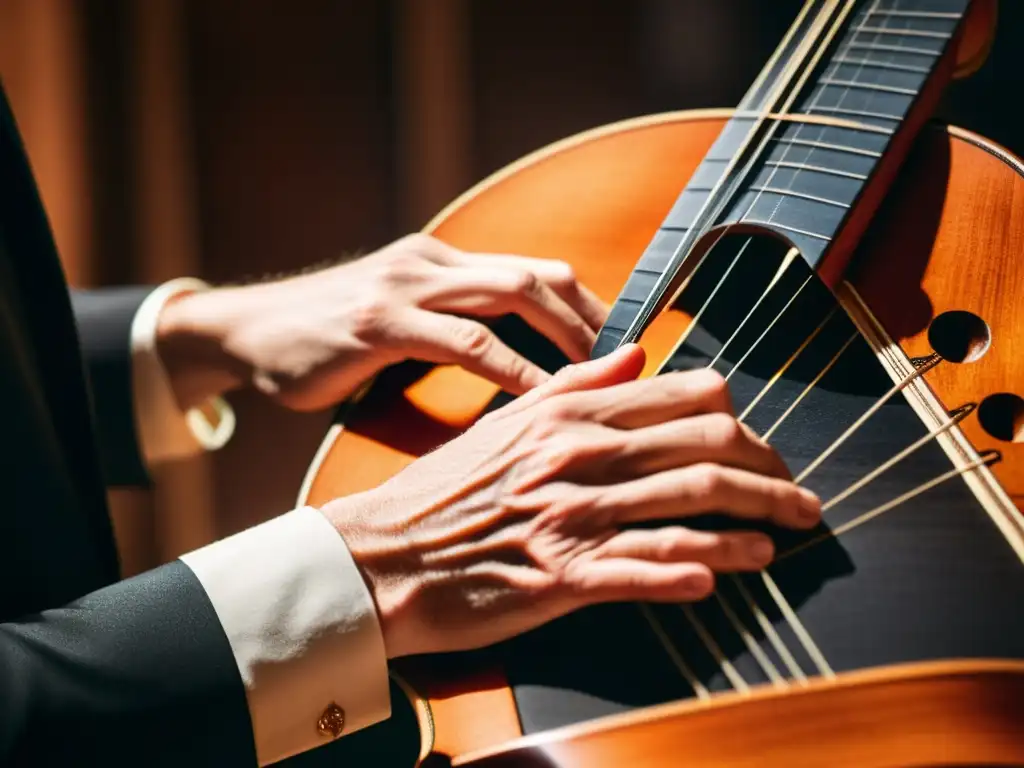 Un músico experto toca con destreza el Santur, instrumento musical tradicional, mostrando detalle y concentración