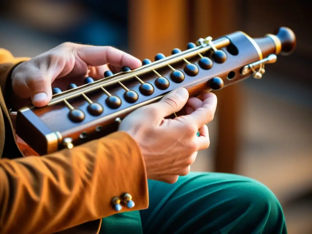 Un músico experto toca la gaita gallega, mostrando la historia y sonido de la gaita gallega con pasión y destreza