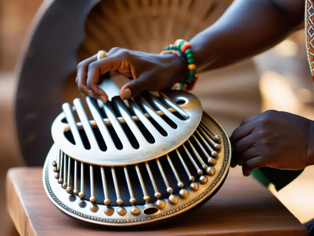 Un músico zimbabuense experto toca el mbira, mostrando la rica herencia cultural de Zimbabwe