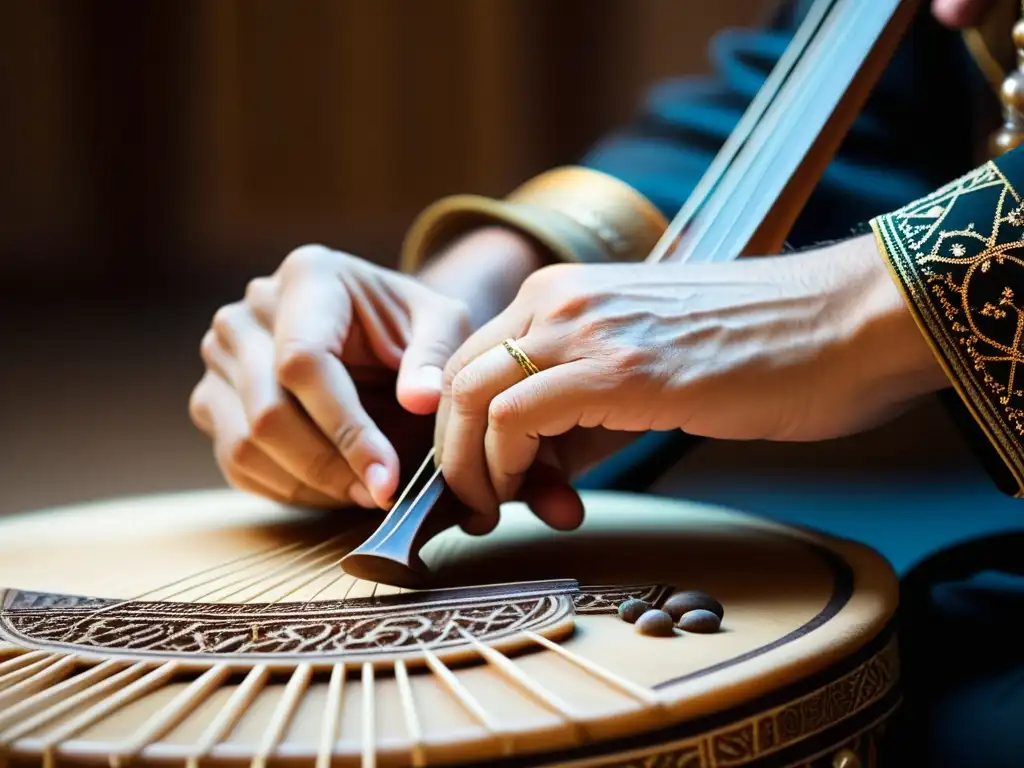 Un músico experto toca el kamancheh persa, resaltando la historia del instrumento y su técnica precisa