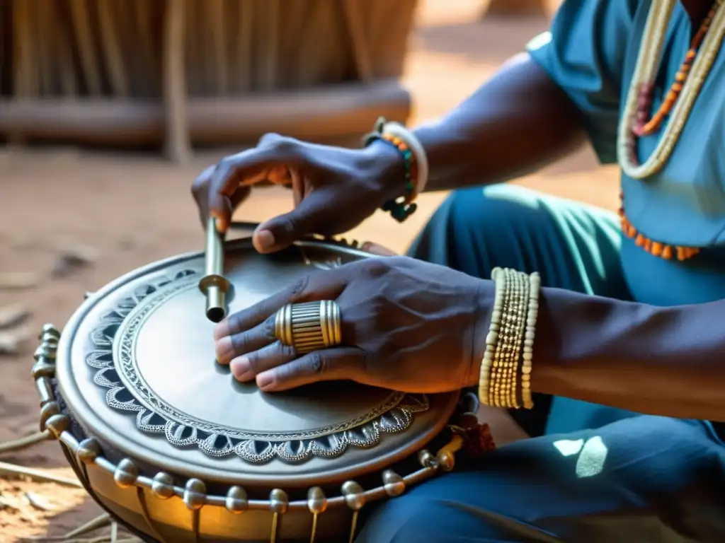 Un músico BaTonga toca el kankobela, mostrando la historia y sonido del instrumento en una atmósfera íntima y auténtica