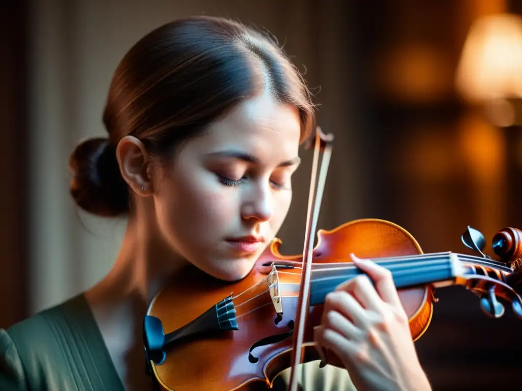 Un músico indie toca la viola da gamba con serena concentración en un íntimo escenario