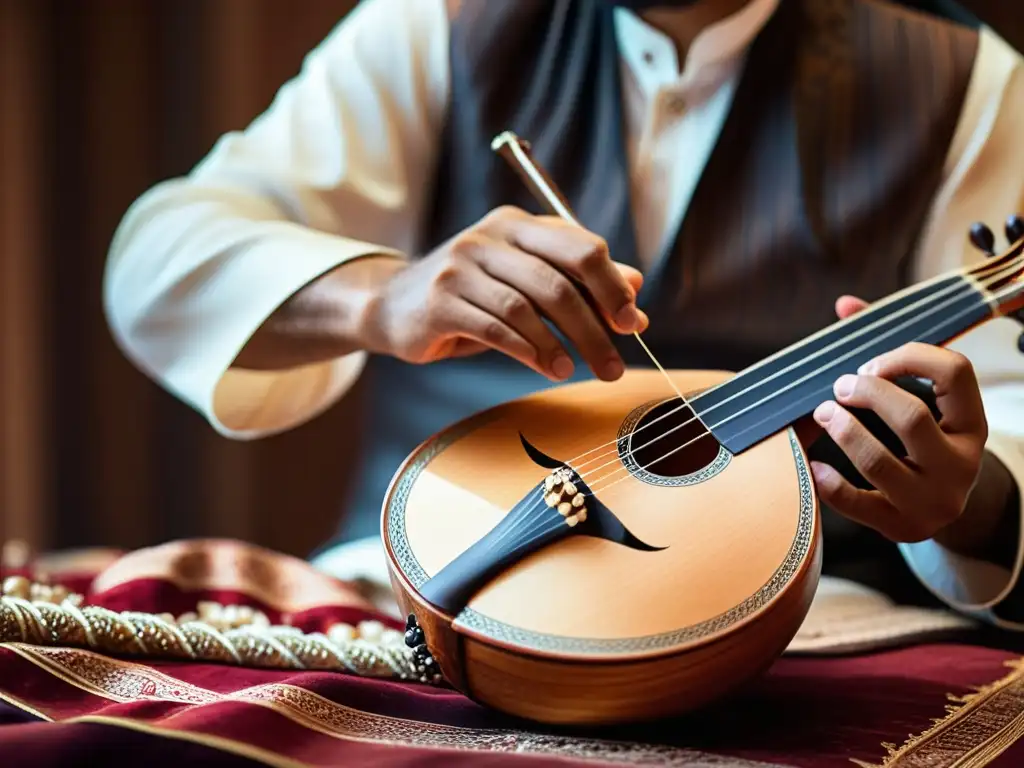 Un músico hábil fusiona modernidad electrónica con tradición al tocar el oud