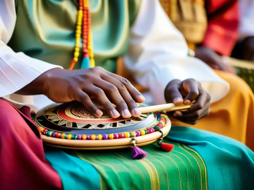 Un músico preparado para tocar el Algaita en una reunión Hausa