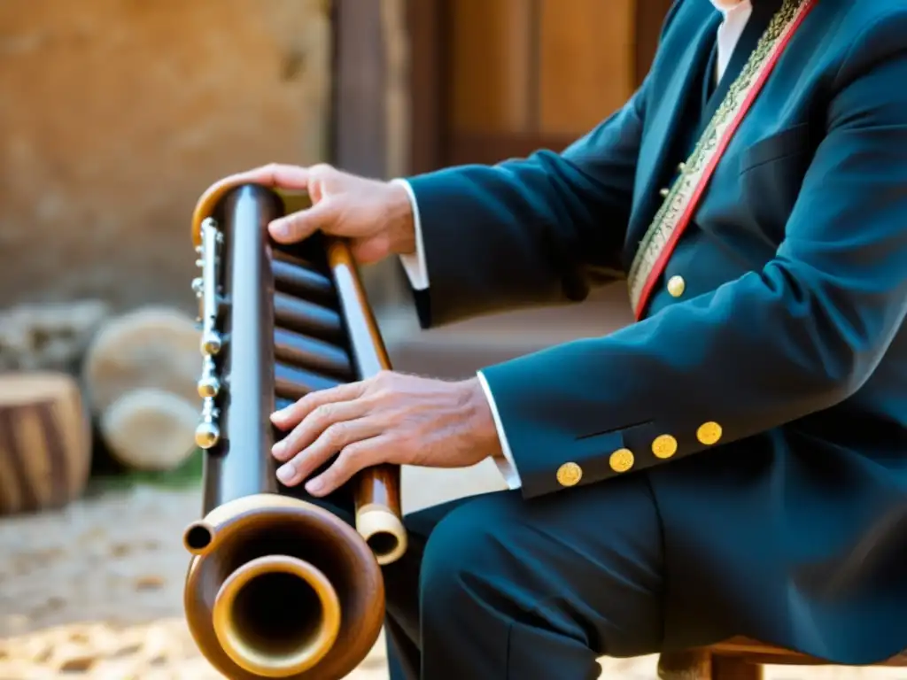 Un músico talentoso toca la launeddas, transmitiendo la historia y el sonido únicos de Cerdeña