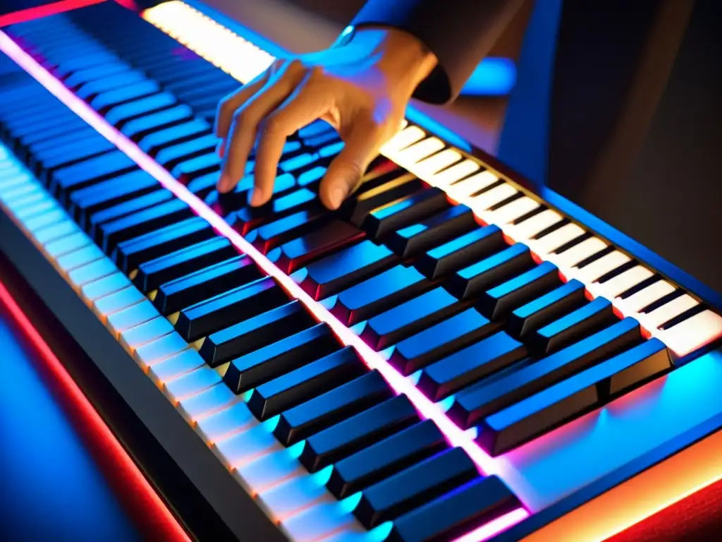 Un músico toca con pasión el teclado musical Seaboard, destacando su reinvención en la música