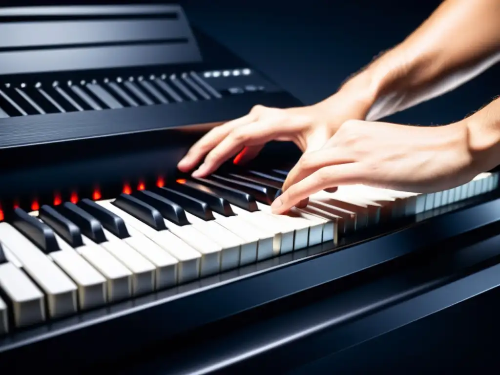 Un músico reinventa el teclado musical con un Seaboard, fusionando lo tradicional y lo contemporáneo en una imagen cautivadora