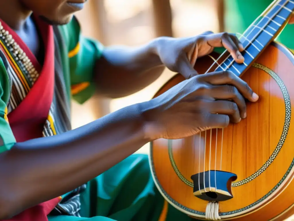 Un músico tradicional de Mozambique toca el Chitende con destreza, mostrando la rica historia del chitende en Mozambique