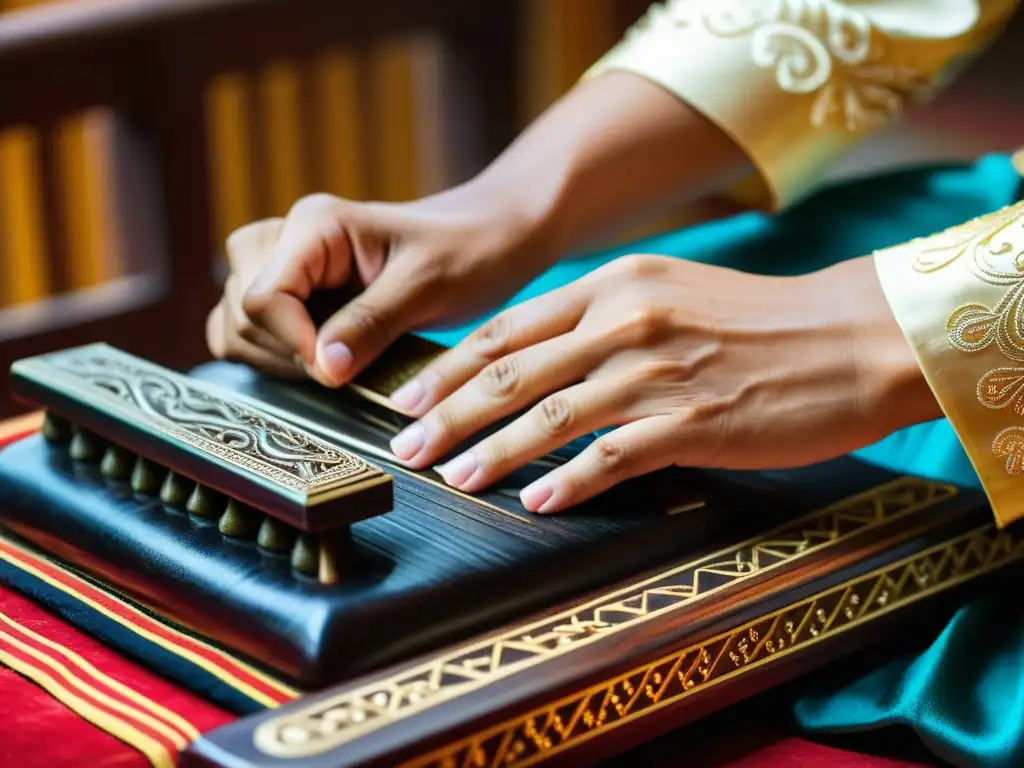 Hábil músico tocando el dan bau vietnamita, mostrando la historia y sonido del instrumento