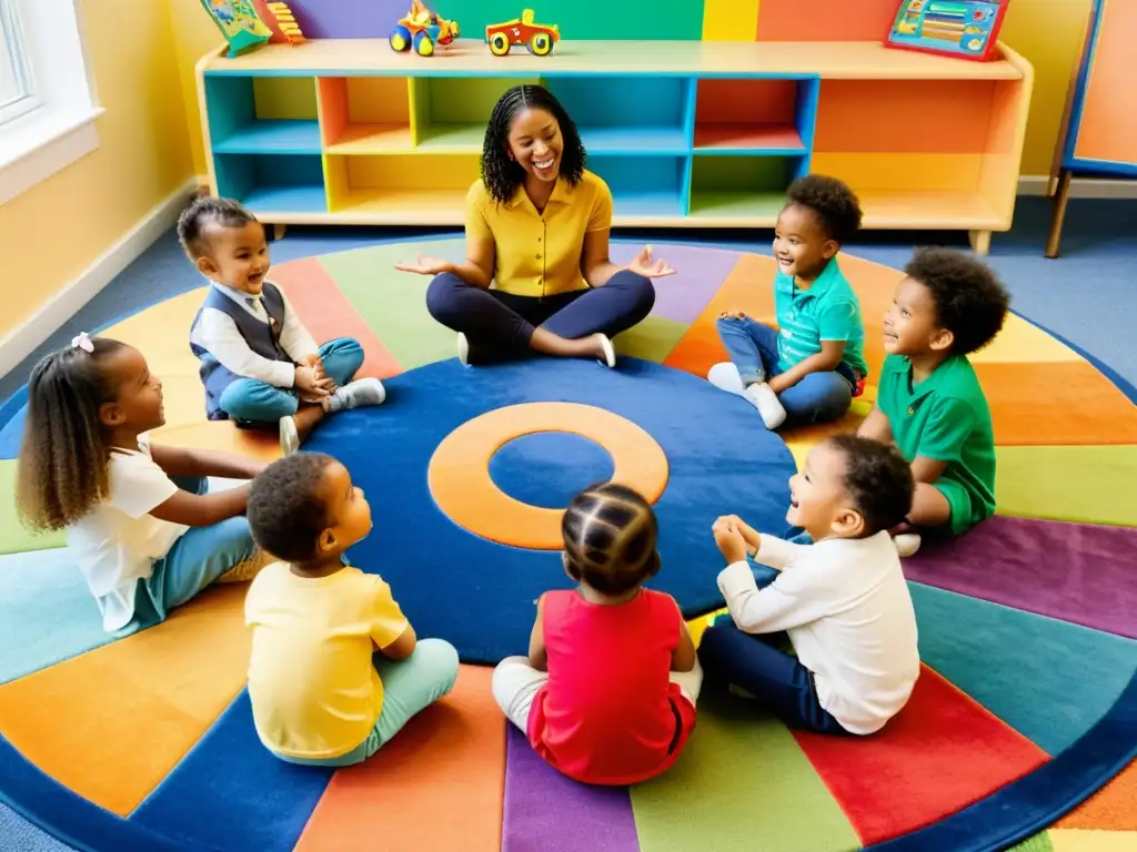 Niños preescolares disfrutan explorando instrumentos musicales en una actividad educativa llena de alegría y descubrimiento