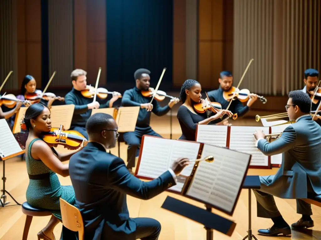 Una orquesta tradicional muestra la diversidad cultural en la música, con instrumentos y atuendos que reflejan tradiciones globales