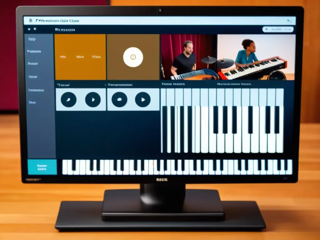 Aprender percusión online con profesores: apasionada clase virtual de percusión con profesor y estudiantes comprometidos