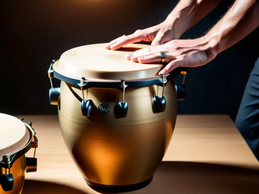 Un percusionista crea ritmo con técnicas percusión minimalista, tocando cajón, djembe y shaker con energía y pasión