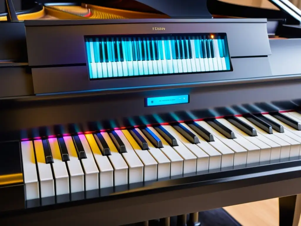 Un piano moderno con tecnología en la educación musical