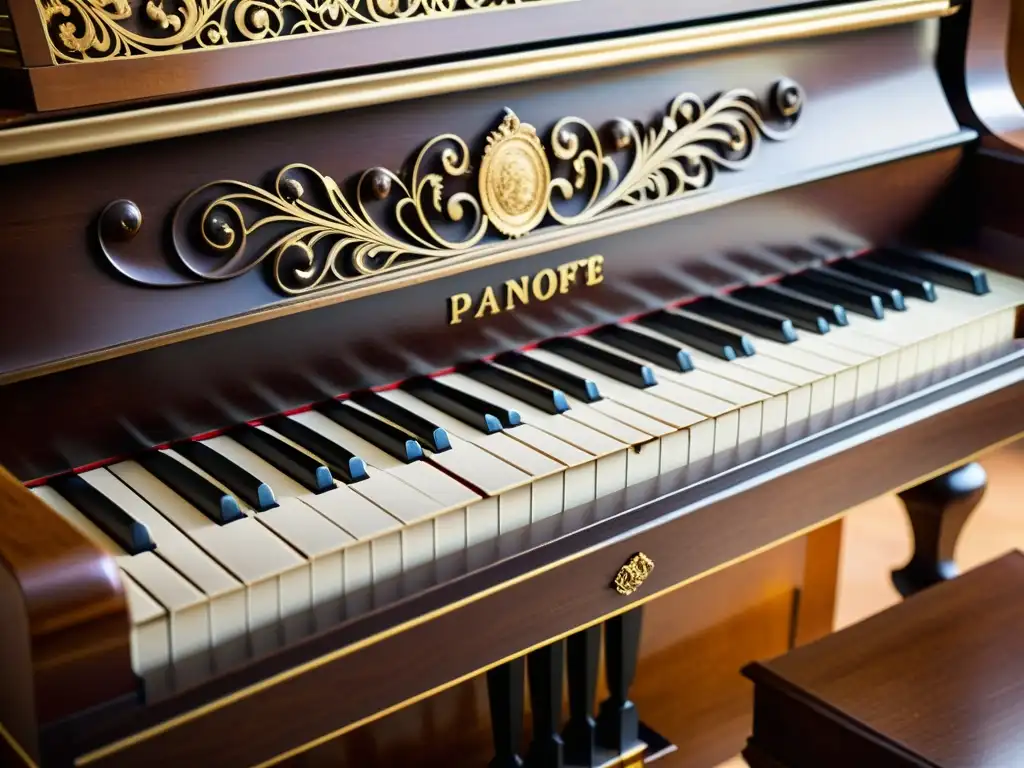 Un pianoforte vintage: madera tallada, elegancia y evolución, con historia del pianoforte moderno