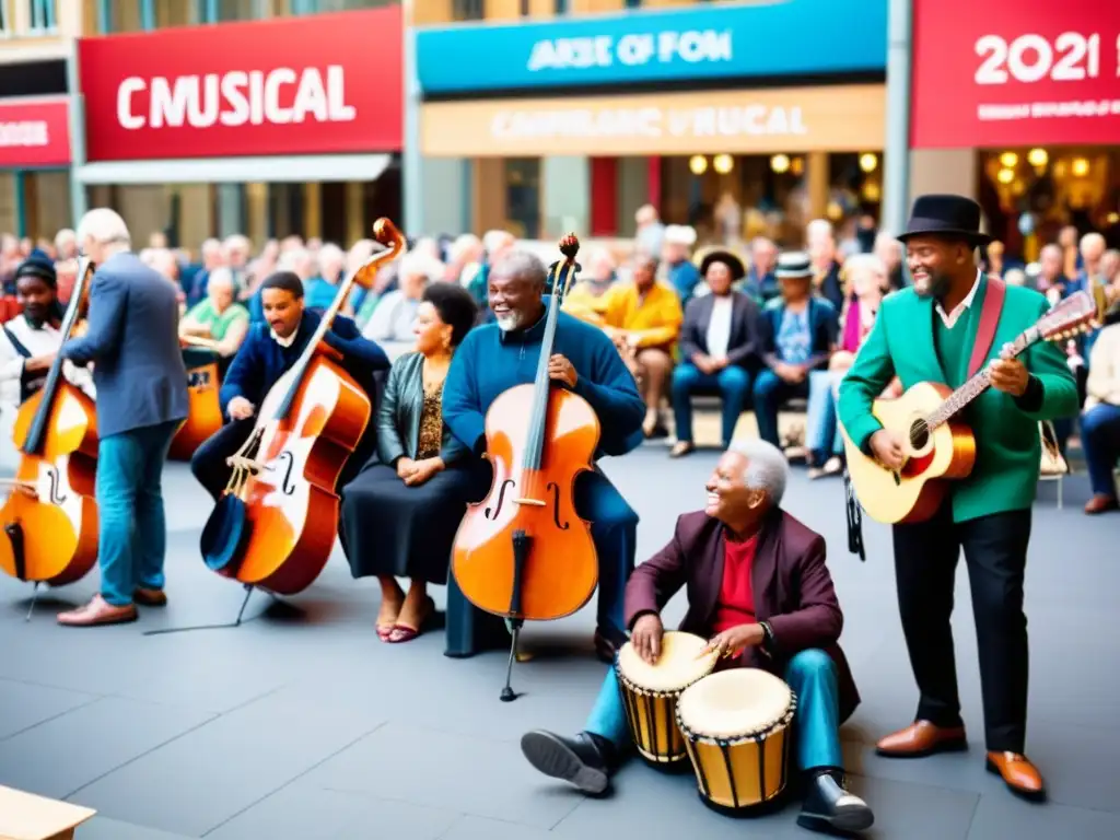 Una plaza llena de vida, diversidad cultural y música en vivo