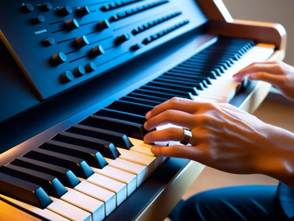 El músico toca el Seaboard con pasión, reflejando la reinvención del teclado musical en un close-up dramático