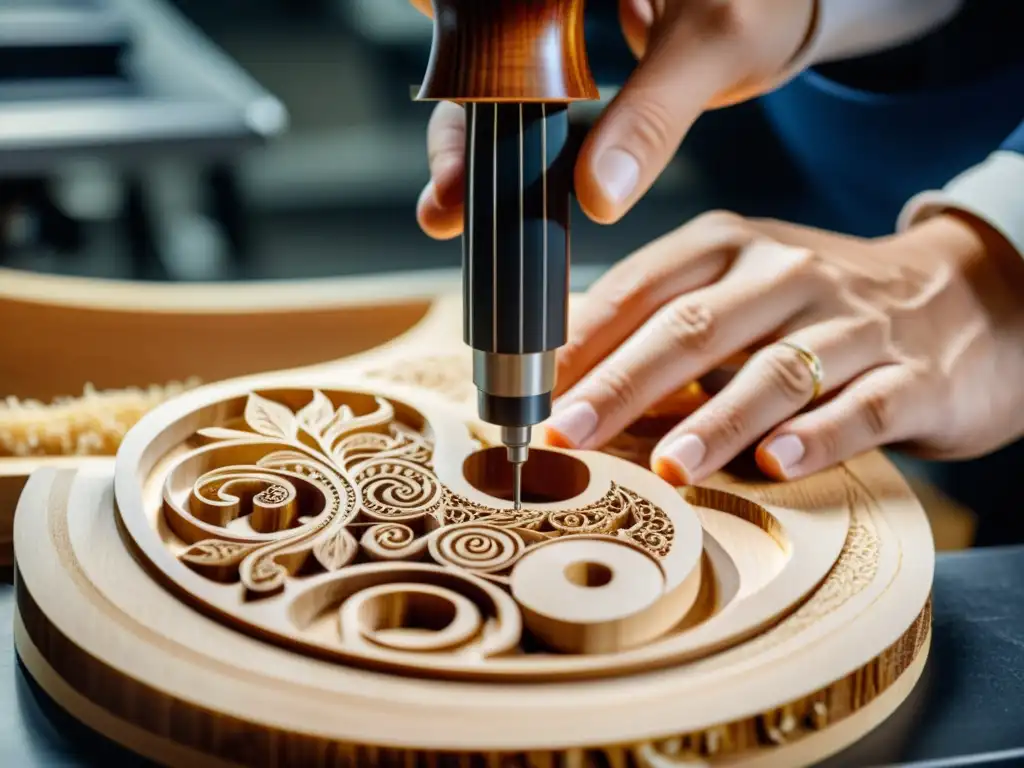 El CNC talla con precisión la madera para un violín, fusionando tecnología y artesanía