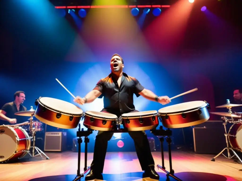 El timbalero cautiva al público con su pasión y destreza, resaltando la importancia del timbal en la música latina