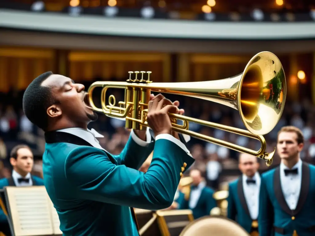 Un trombón histórico, tocado en diversos contextos culturales, como una orquesta clásica, un conjunto de jazz y una banda tradicional