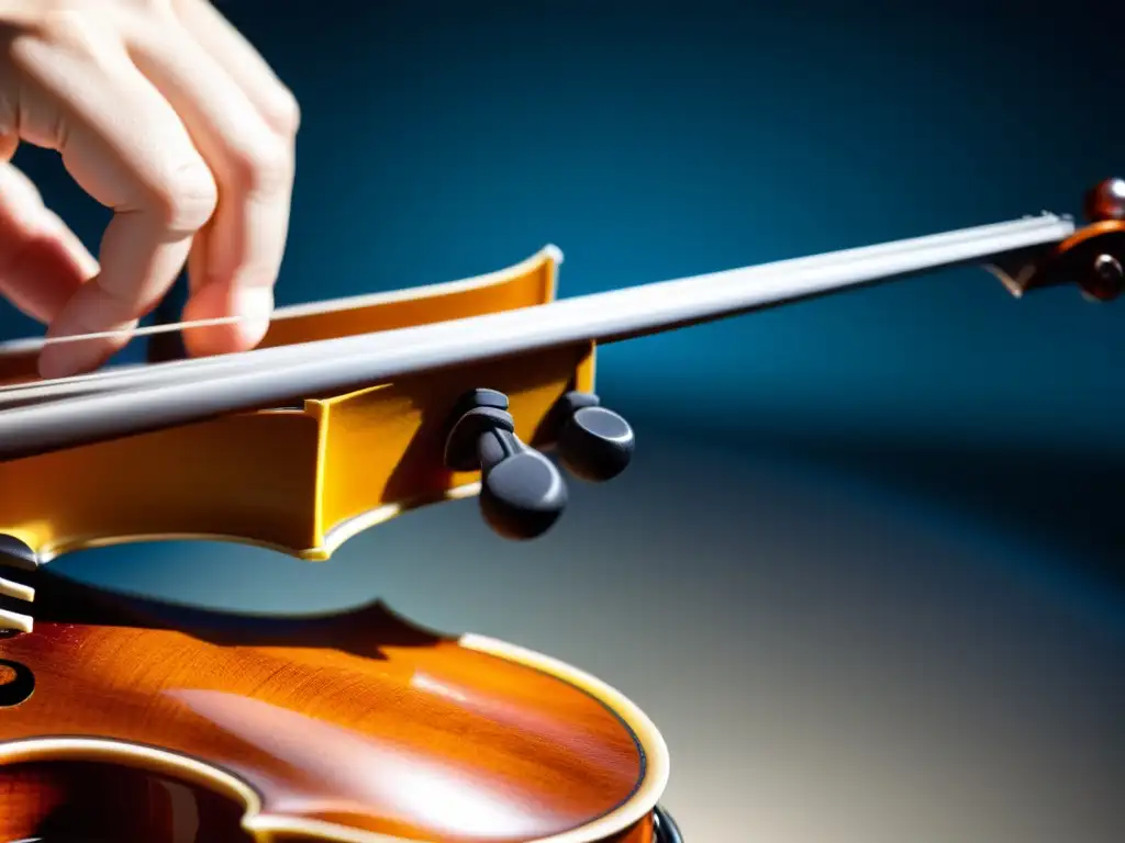 Vibraciones detalladas de una cuerda de violín, mostrando la ciencia detrás de las cuerdas de instrumentos musicales