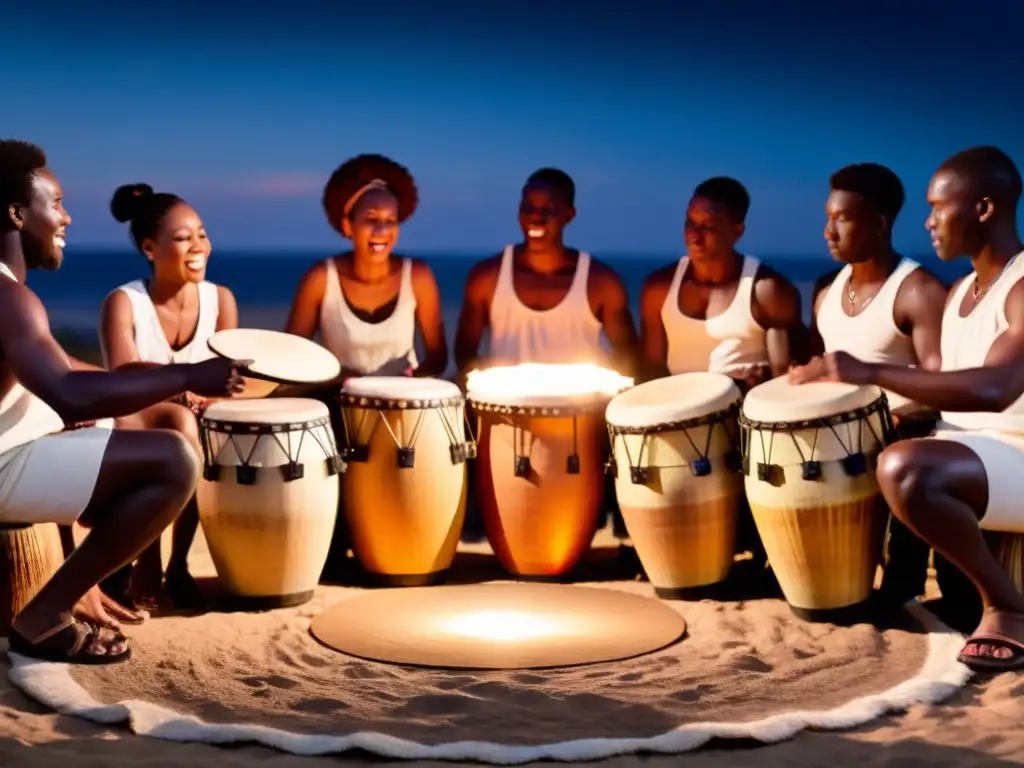 Un vibrante espectáculo de percusiones narran historias culturales bajo la luna africana