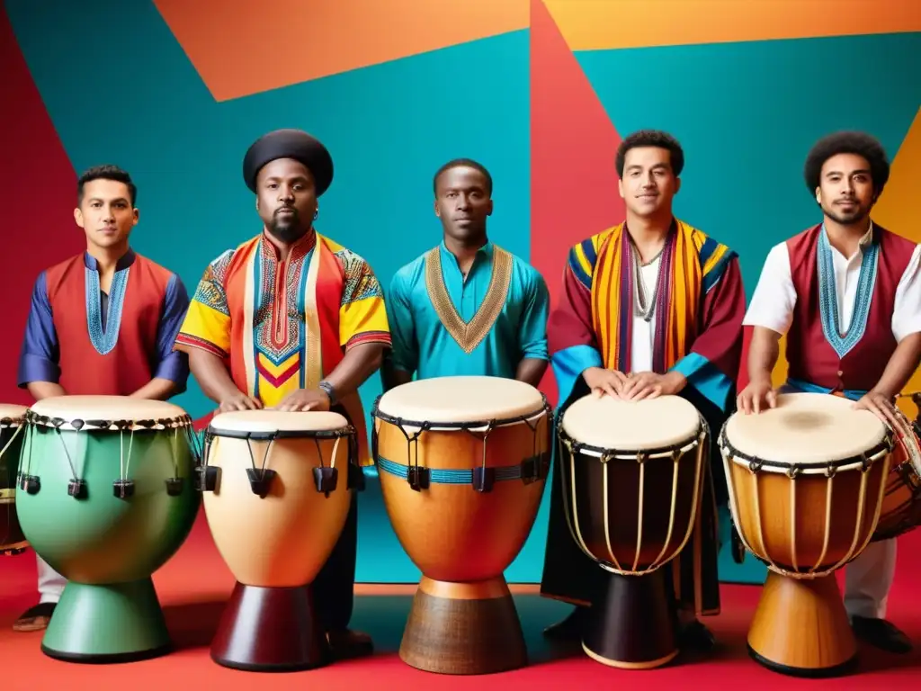 Un vibrante espectáculo de percusionistas de diversas culturas, creando ritmos con improvisación en percusión cultural