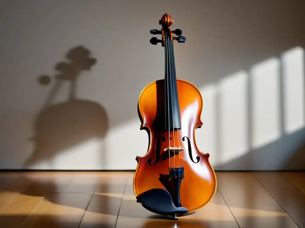 Violín en habitación con acústica reverberante