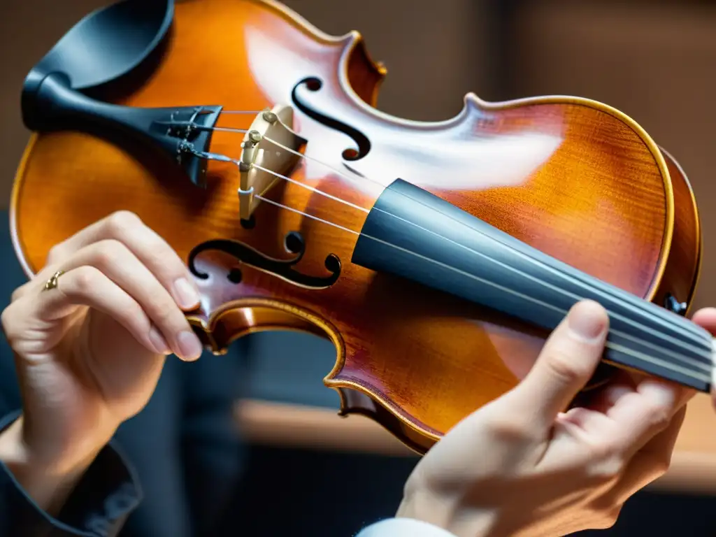 Un violinista experto sostiene un violín Stradivarius, revelando los secretos del violín Stradivarius en su elegante artesanía y sonido incomparable