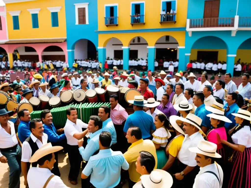 Festival Vallenato: Color y Alegría en Valledupar Una vista documental en alta resolución de la bulliciosa plaza de Valledupar durante el Festival Vallenato