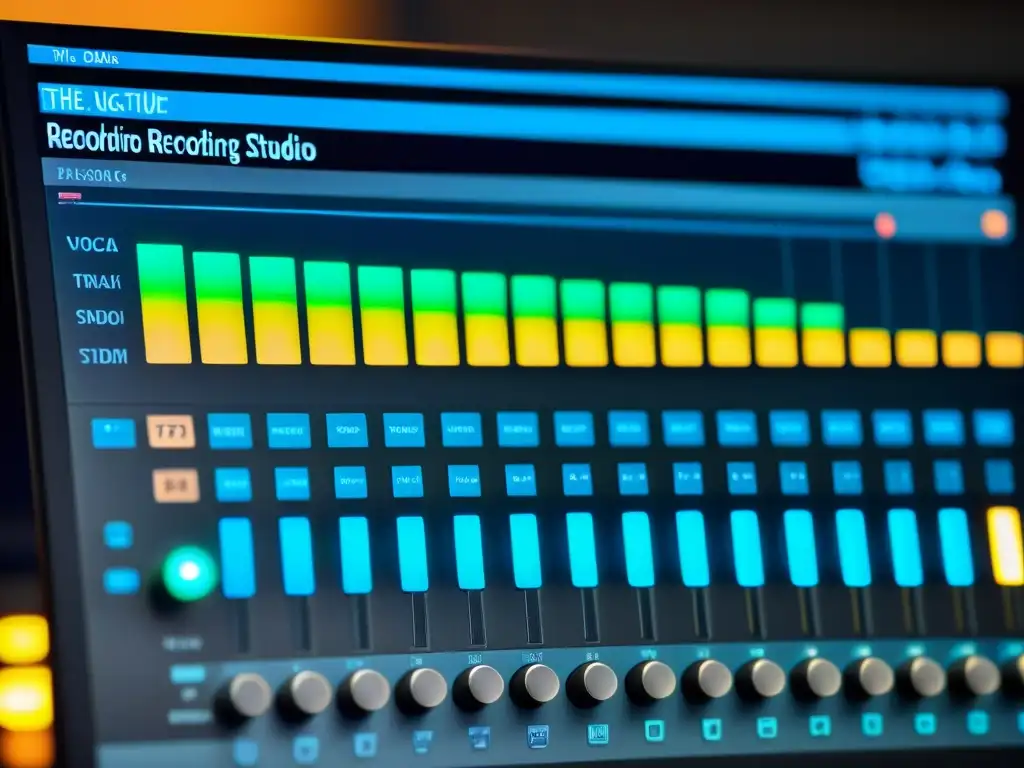 Vista de estudio de grabación con AutoTune en uso, capturando el impacto del AutoTune en la música moderna